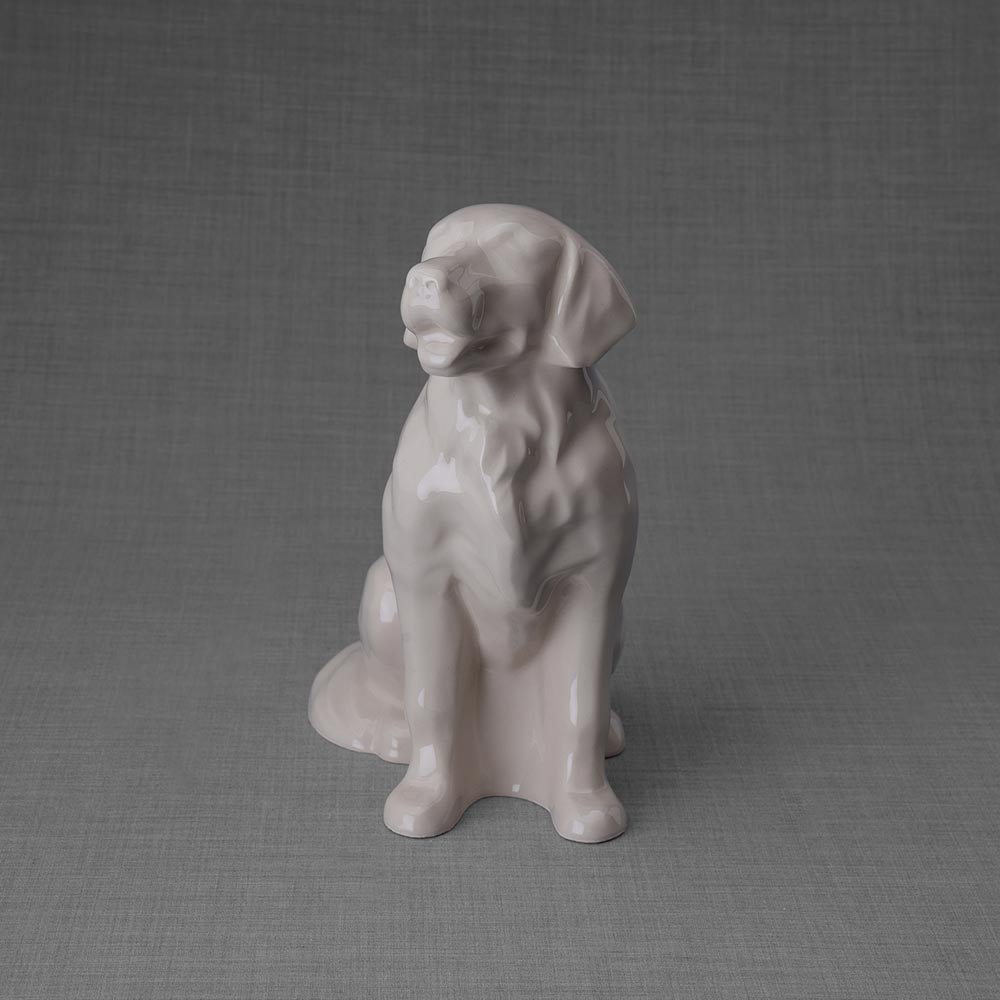 Golden Retriever Pet Urn for Ashes in Cream