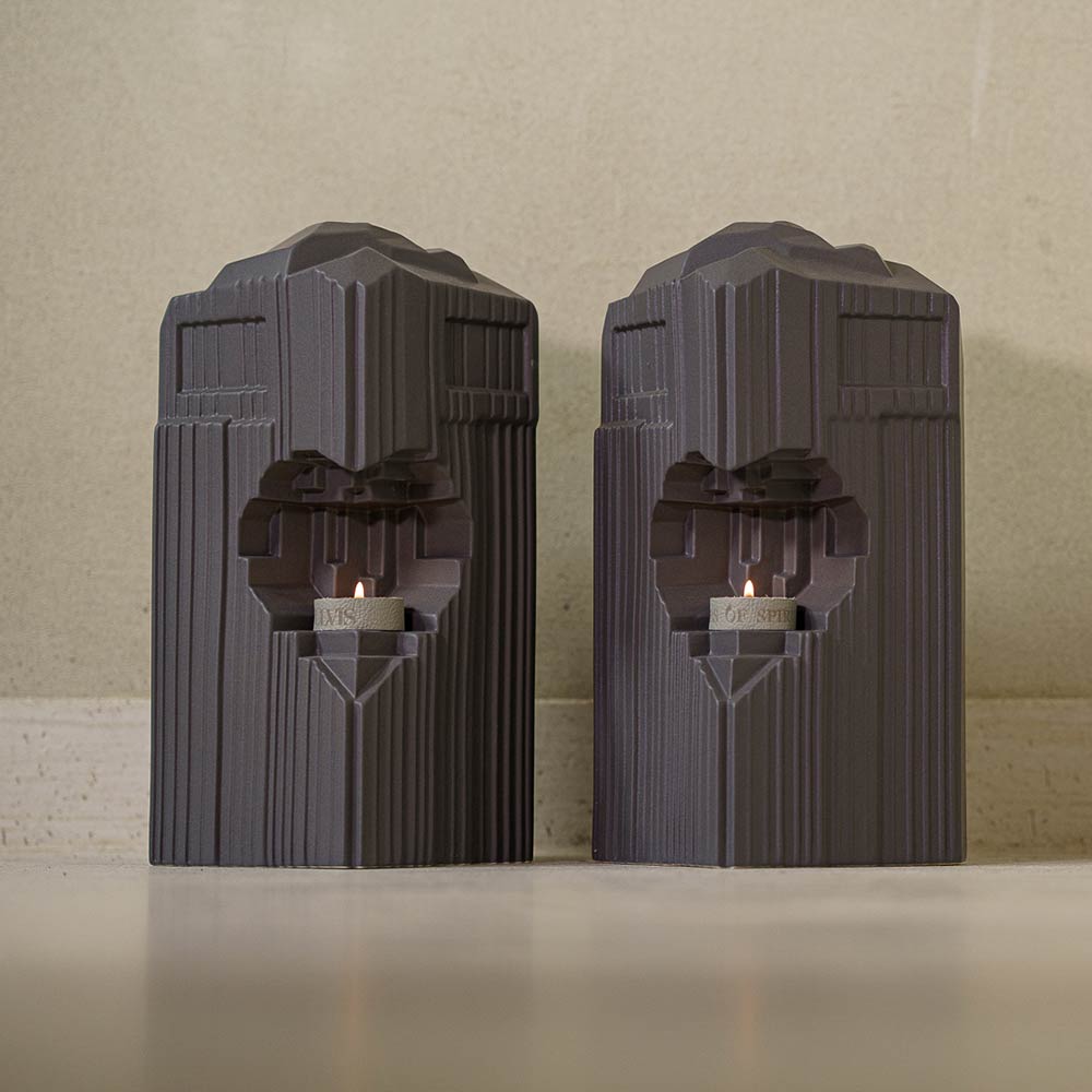 Heart Companion Urns for Two Adults in Matte Grey Apart