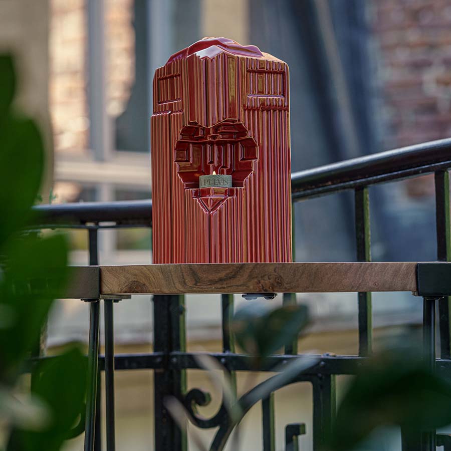 Heart Cremation Urn for Ashes Red Outside