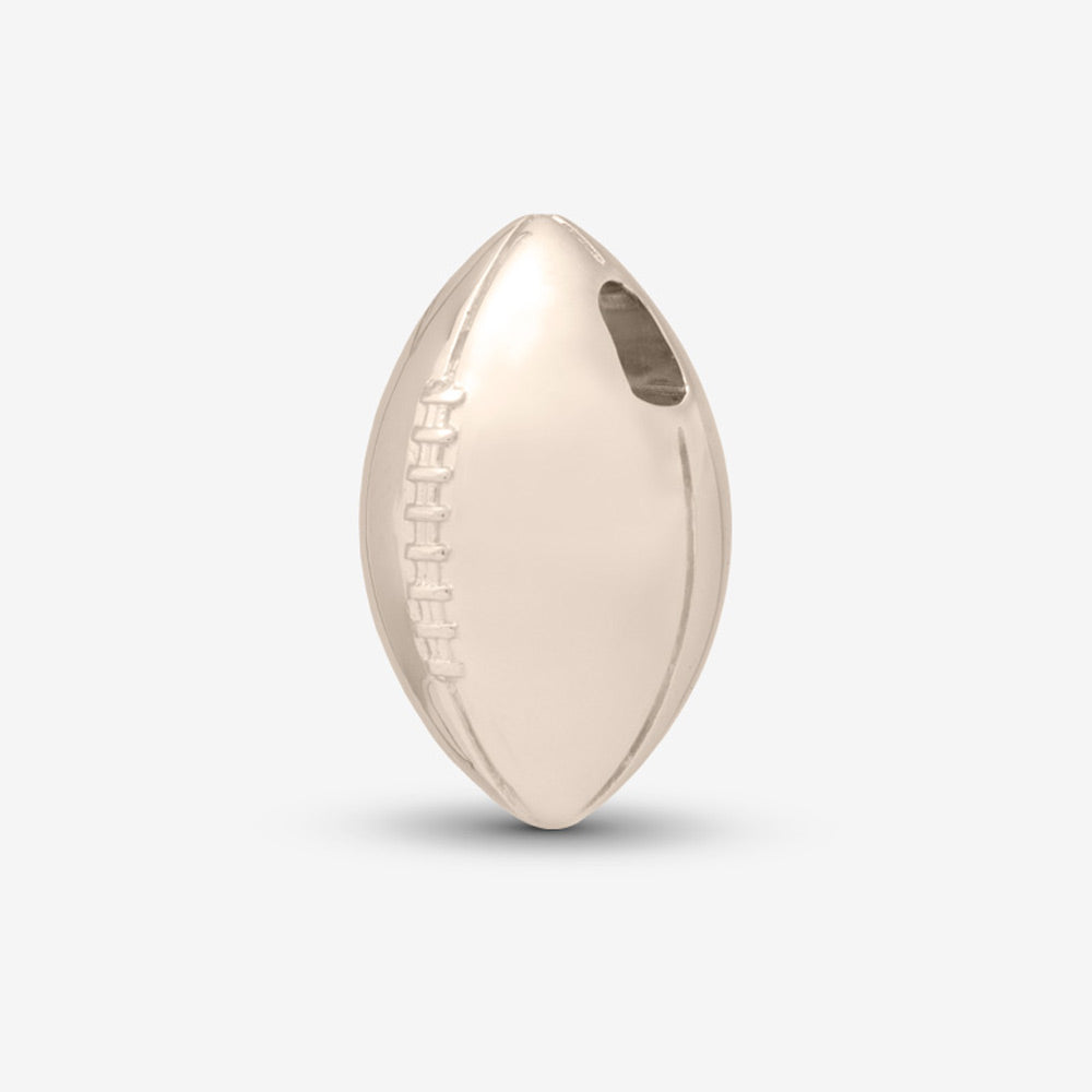 Self fill American Football Memorial Ashes Pendant in White Gold