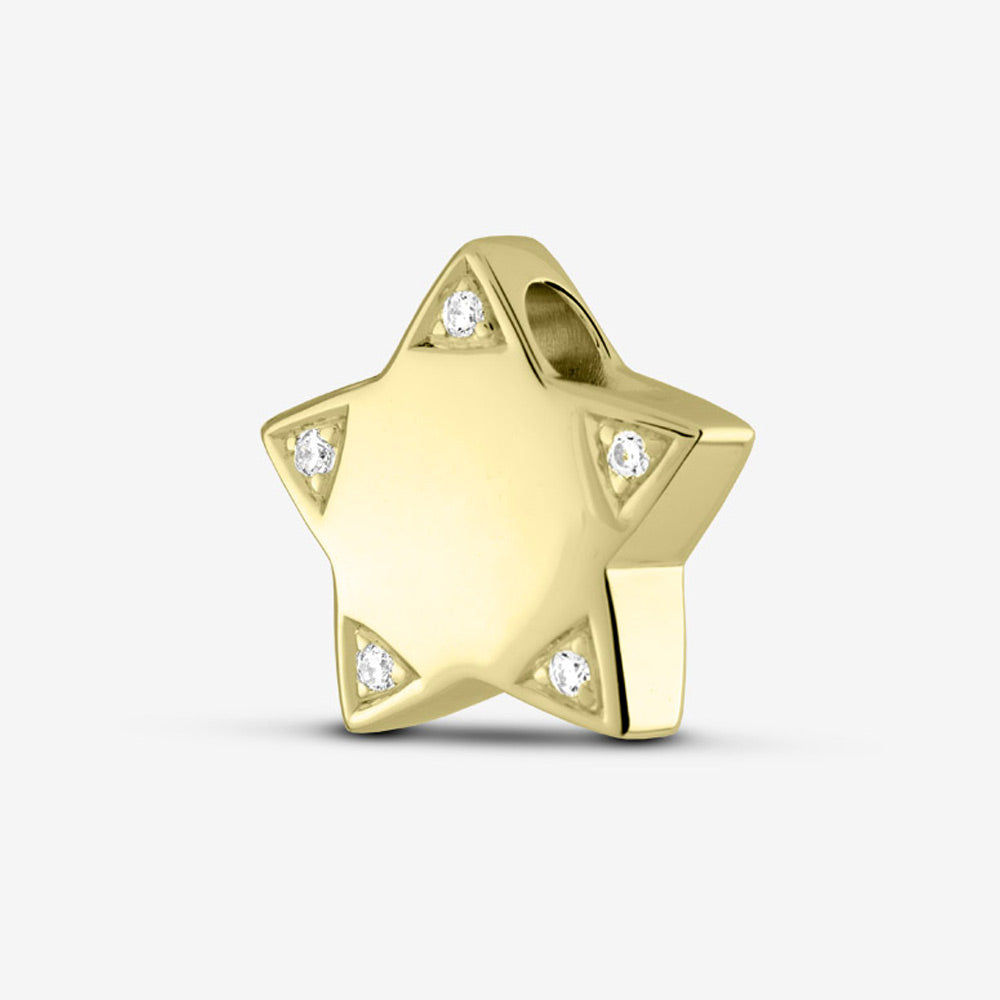 Self fill Crystal Star Memorial Ashes Pendant in Gold