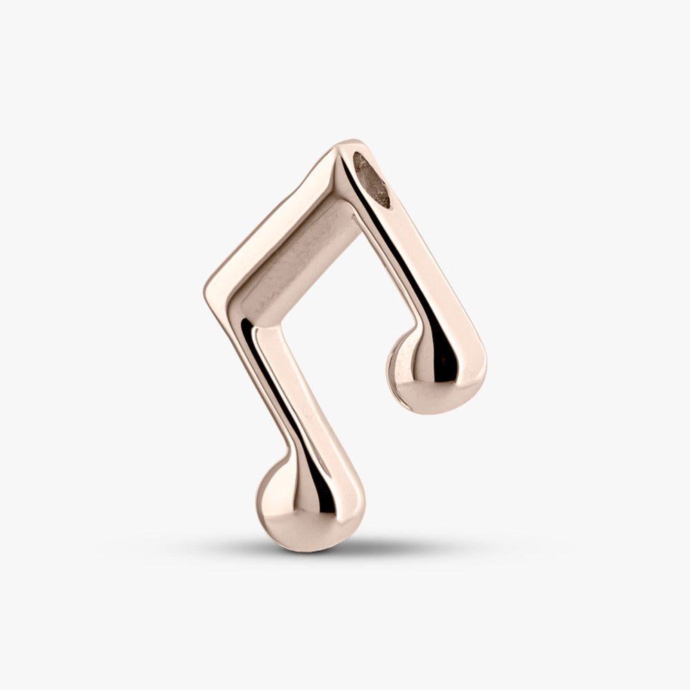 Self fill Double Eighth Note Memorial Ashes Pendant in White Gold