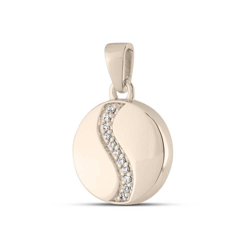 Self fill Flow Memorial Ashes Pendant White Gold