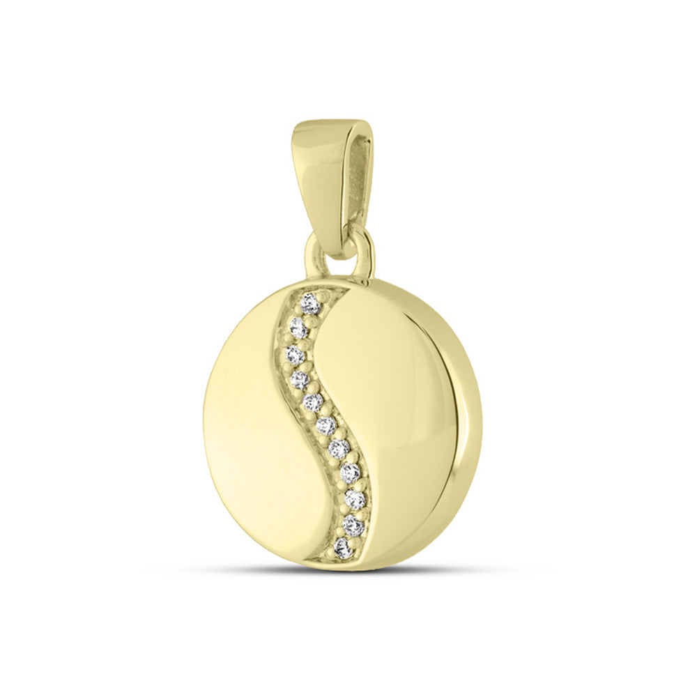 Self fill Flow Memorial Ashes Pendant in Gold