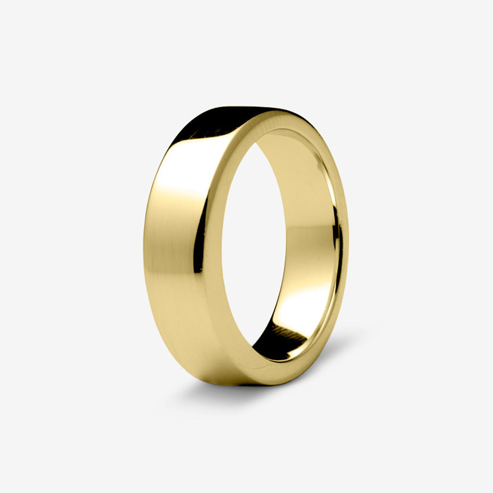 Self fill Glossy Memorial Ashes Ring in Gold