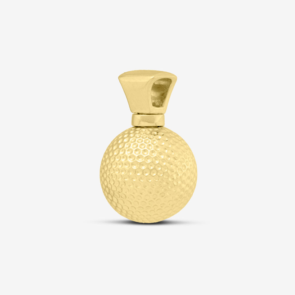Self fill Golf Ball Memorial Ashes Pendant in Gold
