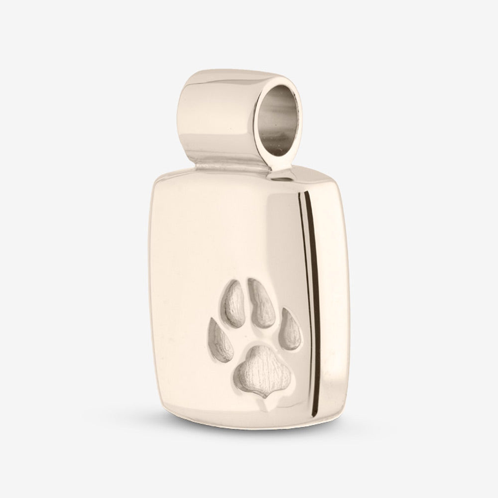 Self fill Paw Memorial Ashes Pendant in White Gold
