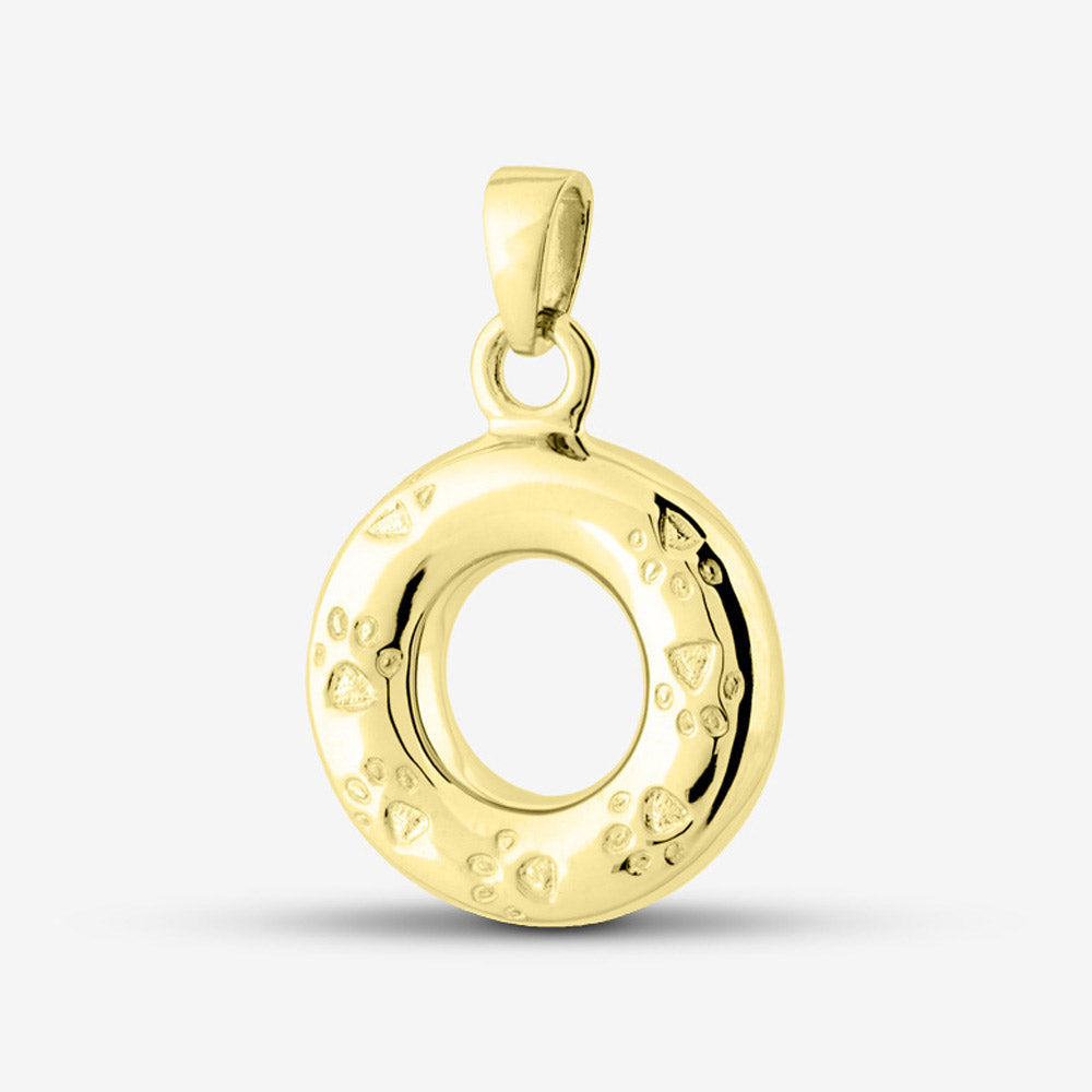 Self fill Paw Print Circle of Life Memorial Ashes Pendant in Gold