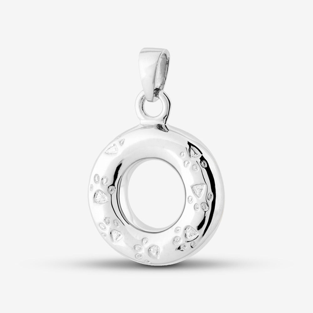 Self fill Paw Print Circle of Life Memorial Ashes Pendant in Silver