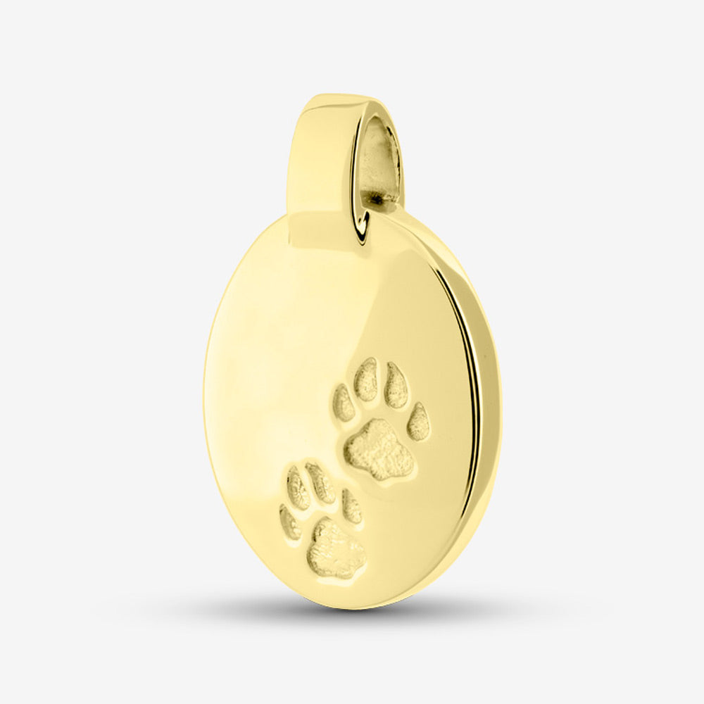 Self fill Paw Print Set Memorial Ashes Pendant in Gold