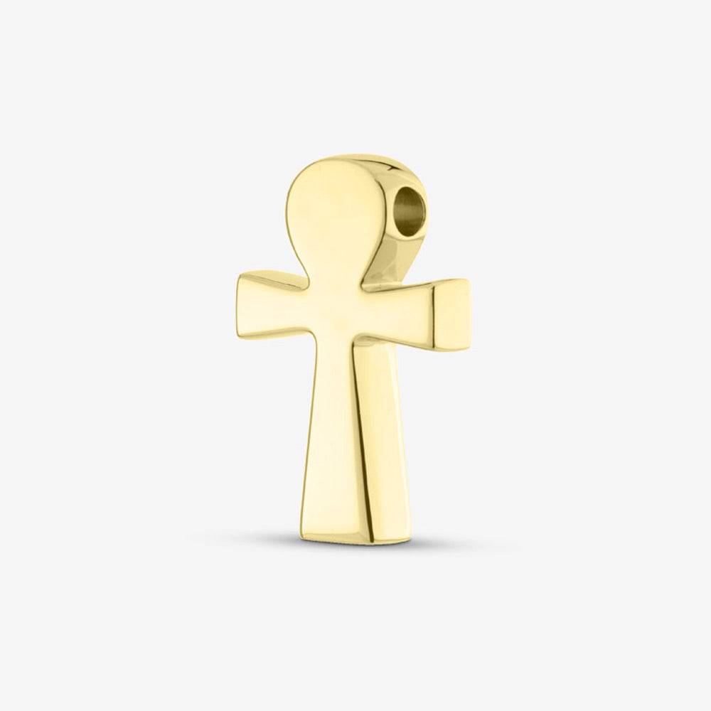 Self fill Rounded Cross Memorial Ashes Pendant in Gold