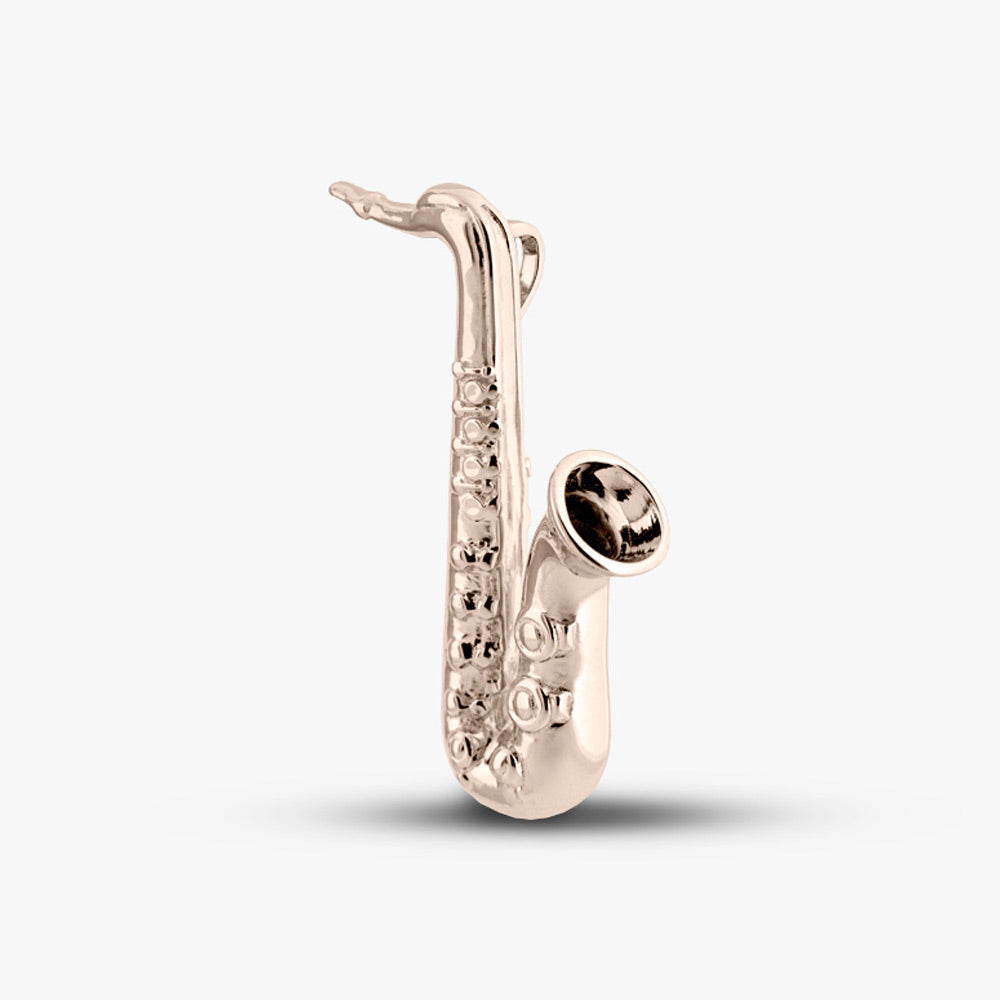 Self fill Saxophone Memorial Ashes Pendant in White Gold