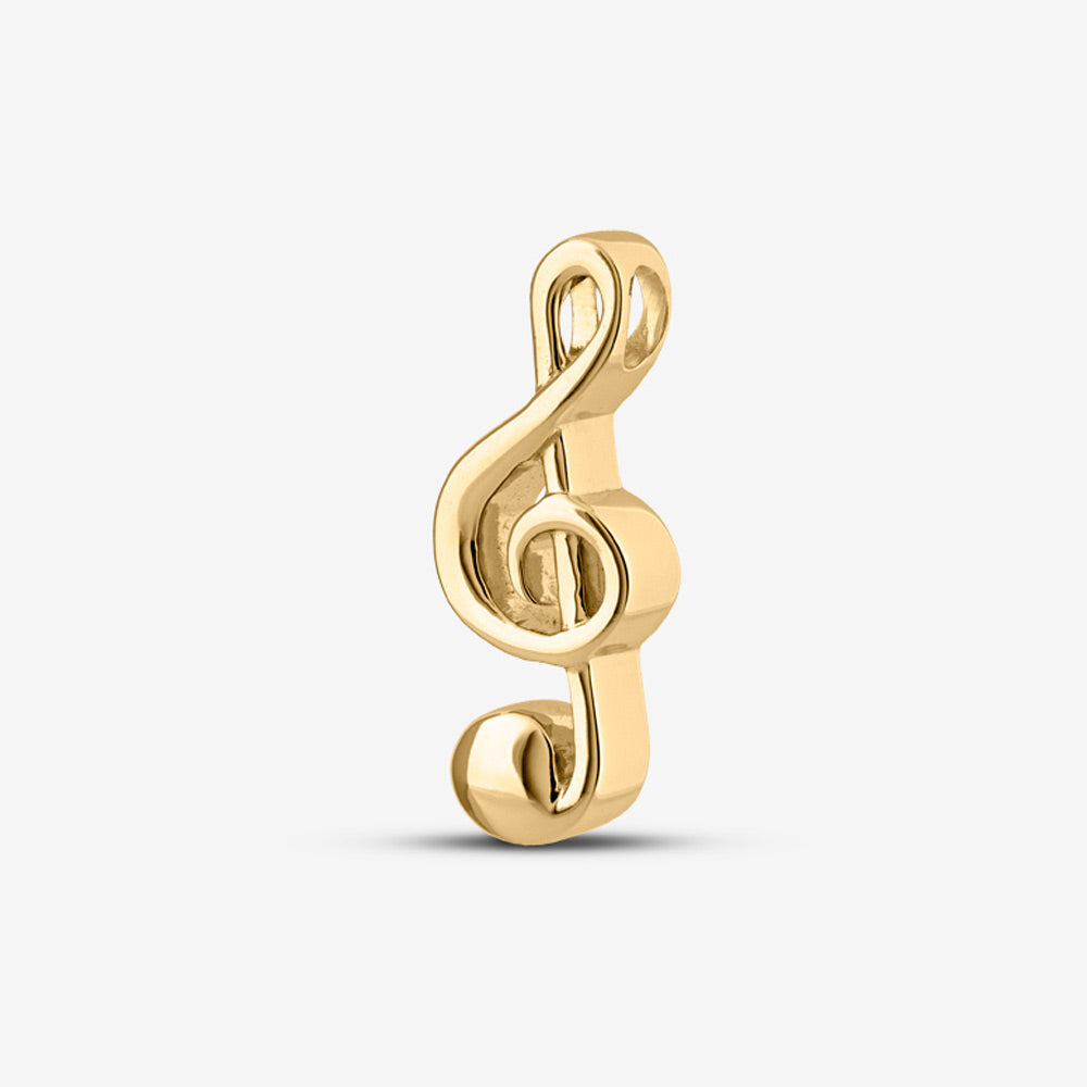 Self fill Treble Clef Musical Note Memorial Ashes Pendant in Gold