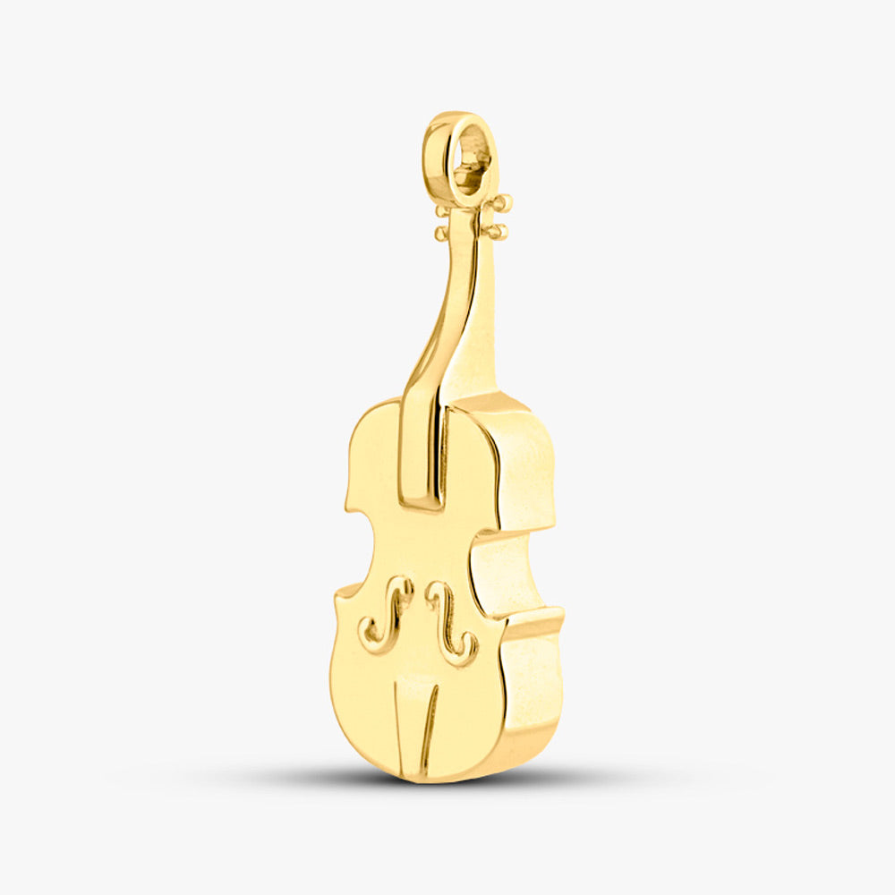 Self fill Violin Memorial Ashes Pendant in Gold