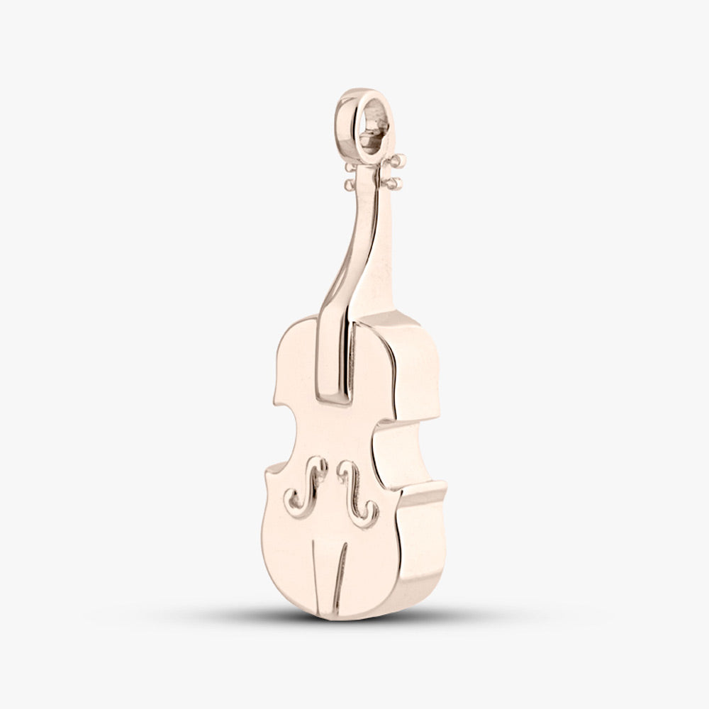 Self fill Violin Memorial Ashes Pendant in White Gold