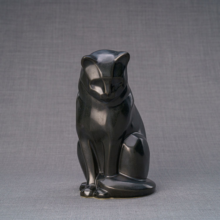 Sitting Cat Urns for Ashes in Matte Black | Urns For Angels