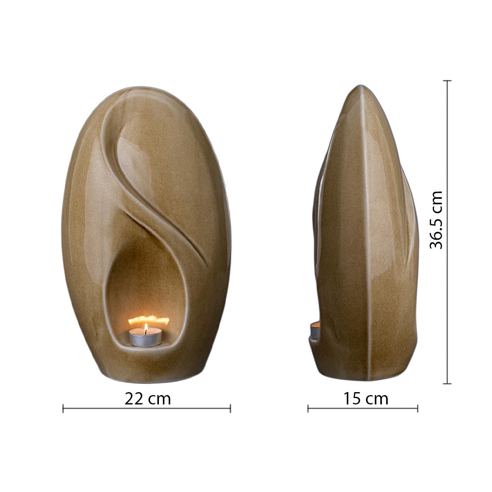 The Infinity Cremation Urn for Ashes in Light Sand Dimensions