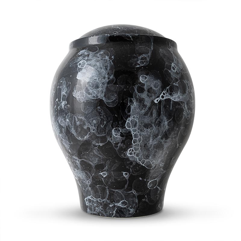 Freckled Classic Cremation Urn for Ashes Black