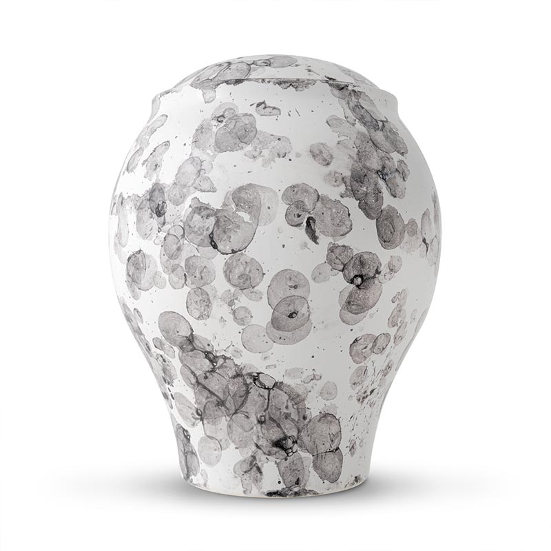 Freckled Classic Cremation Urn for Ashes White