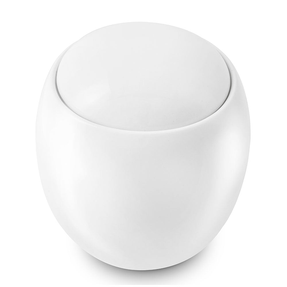 Pure White Modern Cremation Urn for Ashes Top View